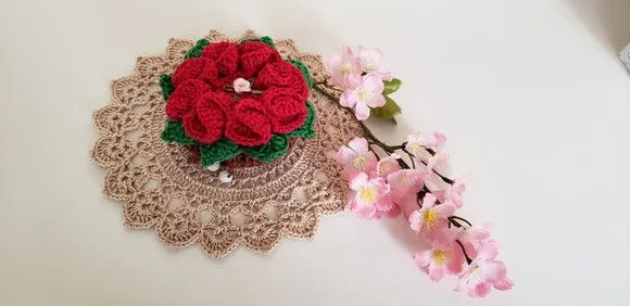 Sachê Porta Sabonete em Crochê Magenta - foto 5