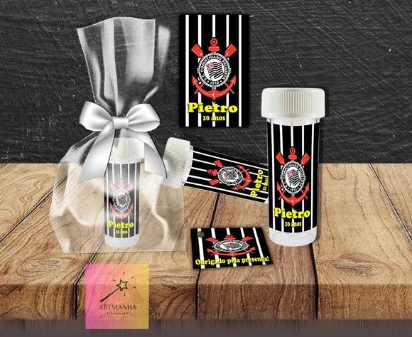 Bolha de Sabão Time Personalizada - feito à mão por Artmanha Lembrancinhas