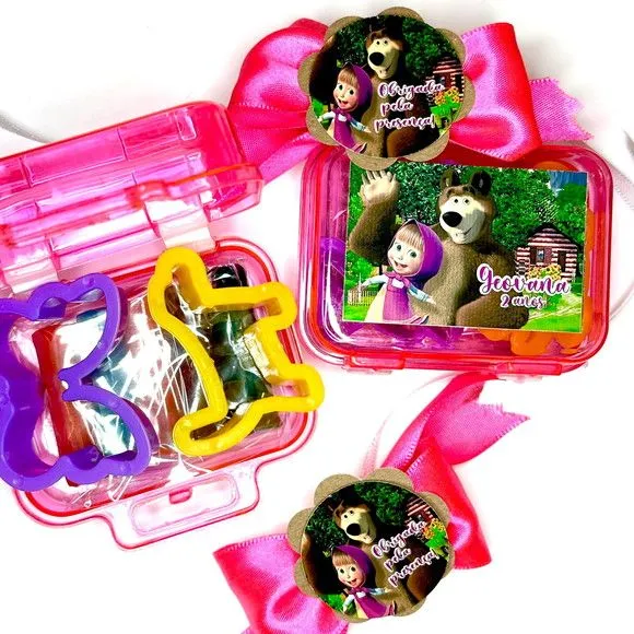Mini Maleta com Massinhas Marsha e o Urso Personalizada - foto 2