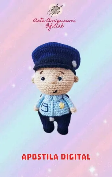 Receita Policial - Amigurumi - feito à mão por Arte Amigurumi Oficial