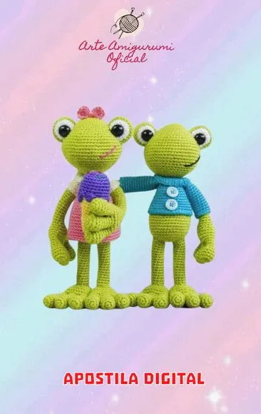Receita Casal de Sapinhos Amigurumi