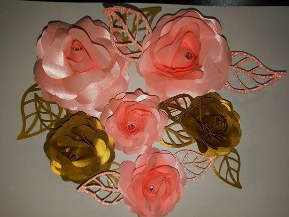 Kit 5 Flores Topo de Bolo - artesanato de PAPCRIE