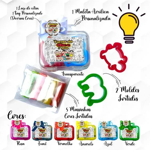 Mini Maleta com Massinhas Ariel Personalizada - feito à mão por Mi Papelaria Criativa