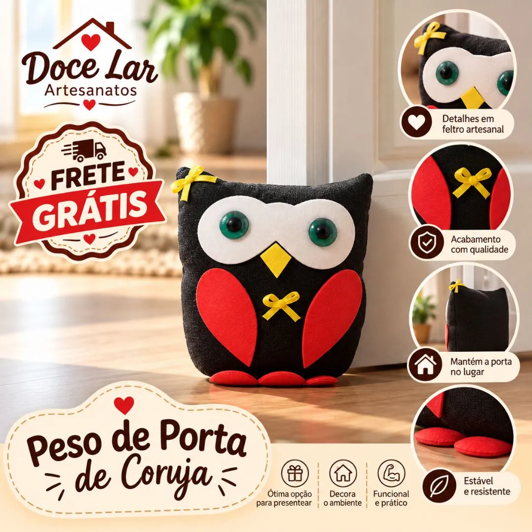 Peso de Porta de Coruja 17cm Cores Sortidas - foto 4