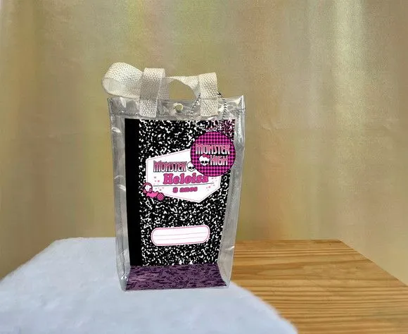 Sacola Transparente Monster High Personalizado - artesanato de Artmanha Lembrancinhas