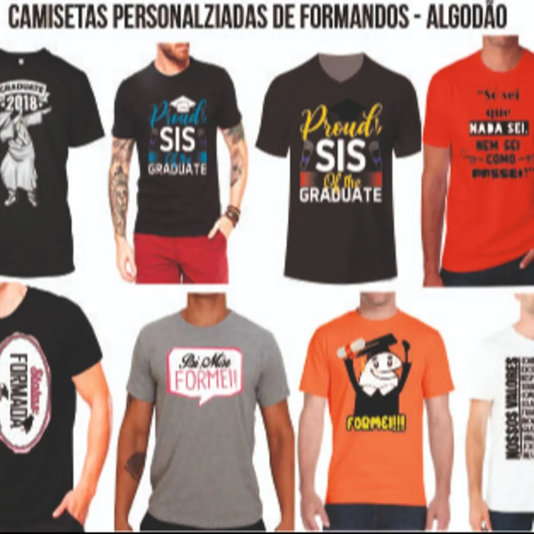 Camisetas de Algodão Ou Poliester para Evento de Formandos - artesanato feito à mão por Kharmo Arts Camisetas e Brindes Personalizados
