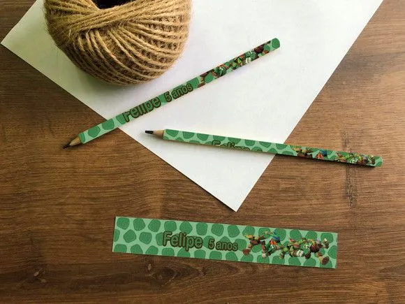 Lápis Tartaruga Ninja Personalizado - artesanato feito à mão por creativitybynina
