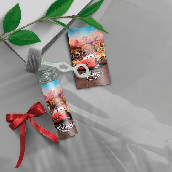 Bolha de Sabão - Carros Disney Personalizado - artesanato feito à mão por Mi Papelaria Criativa