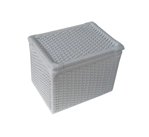 Kit C/ 2 Cestos Vime Sint. Branco 50x30x55 e 30x20x40 - foto 2