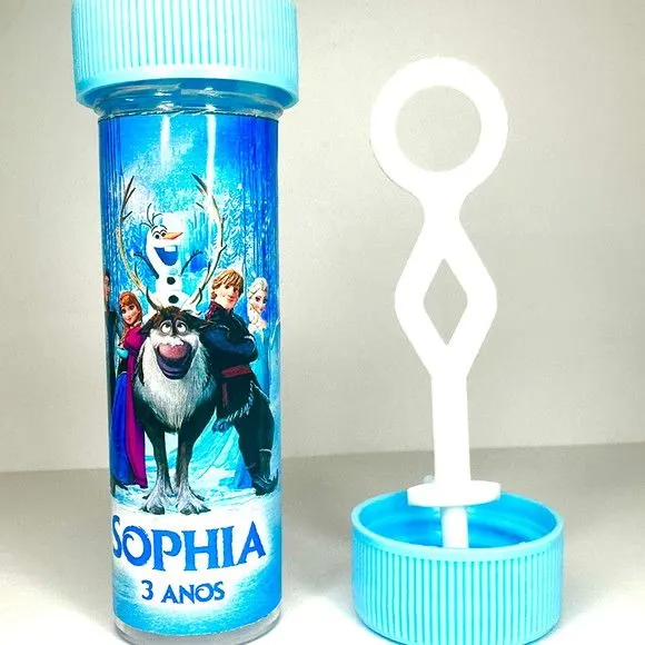 Bolinha de Sabão Frozen Personalizada - artesanato de Mi Papelaria Criativa