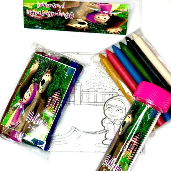 Kit Massinha + Giz + Bolha Marsha e o Urso Personalizado - feito à mão por Mi Papelaria Criativa