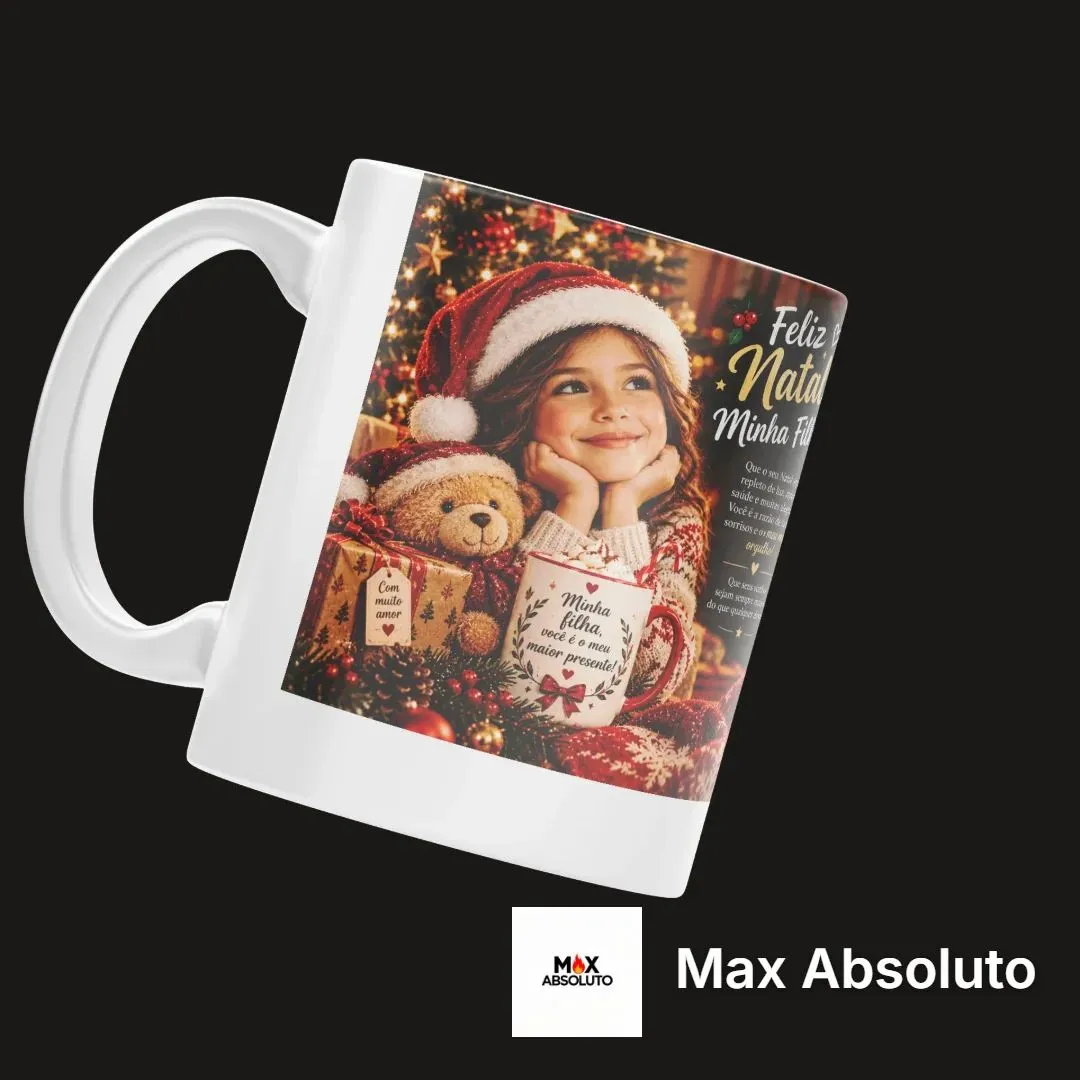 Caneca Personalizada Natal Minha Filha Foto 325ml - foto 3