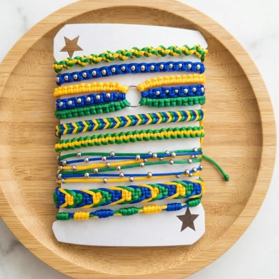 kit Brasil pulseiras macramê - foto 2