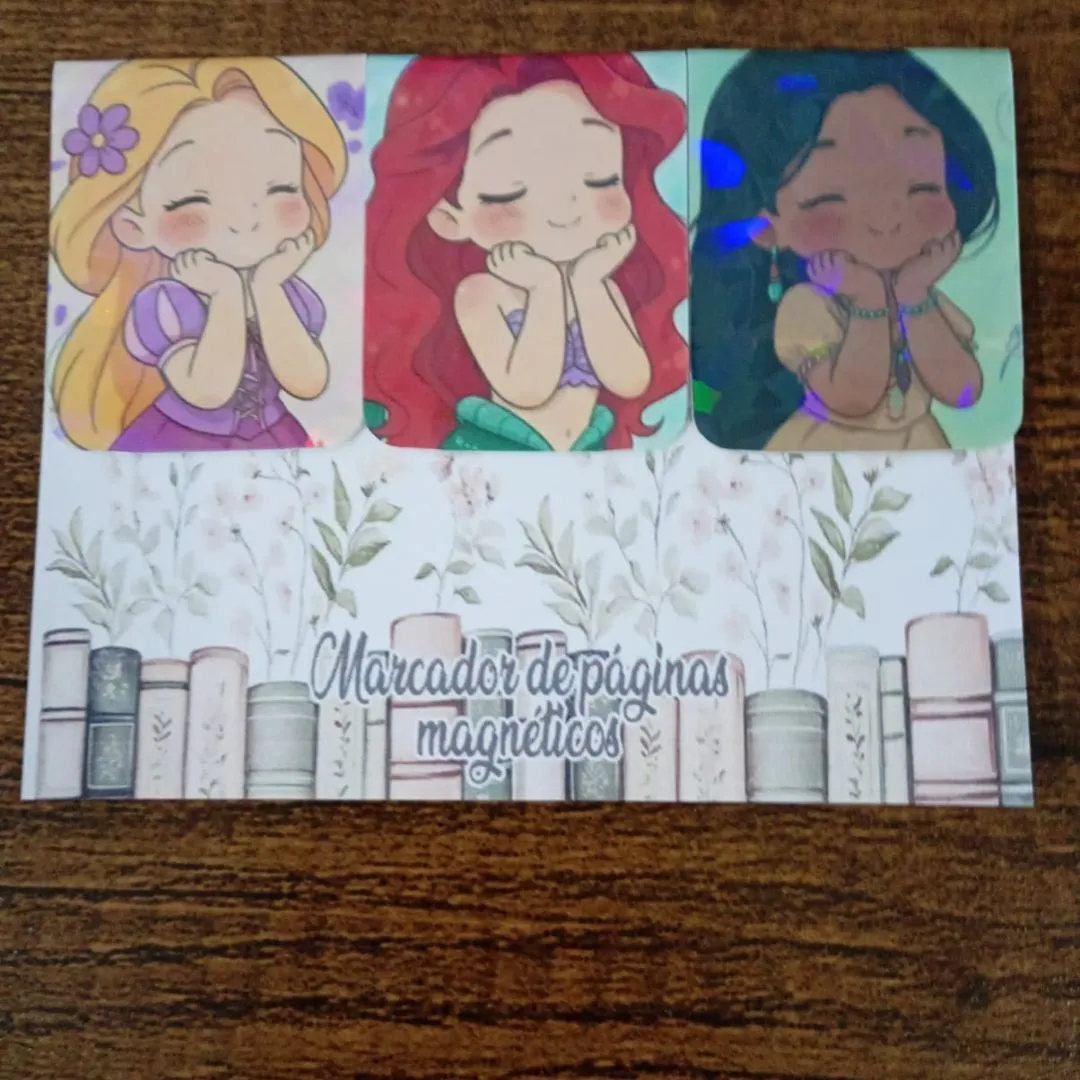 Marcador de Página Magnético Trio 4 - "Princesas" - artesanato de Emejhu Personalizados
