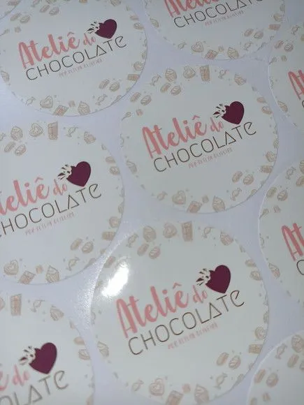 150 Adesivos com Logo 3cm - artesanato de PAPCRIE