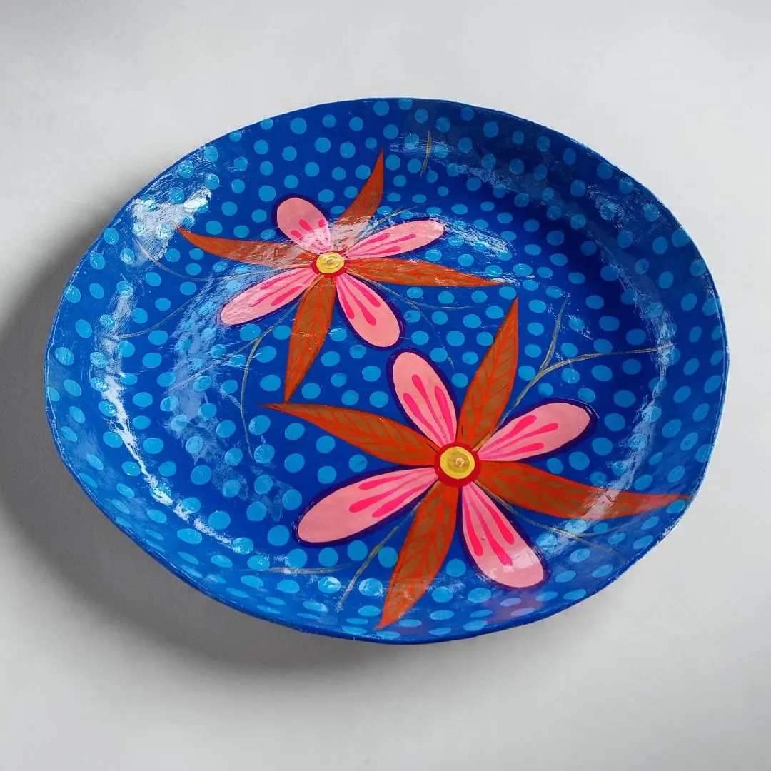 Prato Decorativo Floral Azul – Frantz Handmade - foto 5