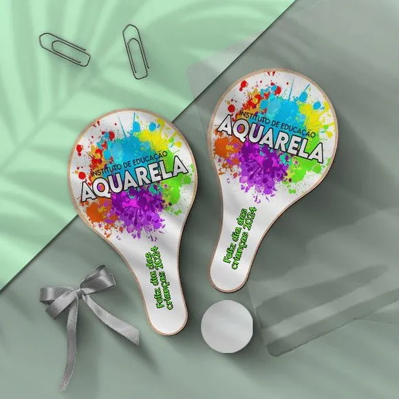 Raquete Ping Pong - Logo Marca Personalizada - feito à mão por Mi Papelaria Criativa
