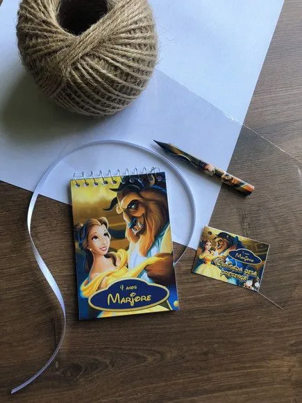 Bloquinho Bela e a Fera Personalizado - artesanato feito à mão por creativitybynina