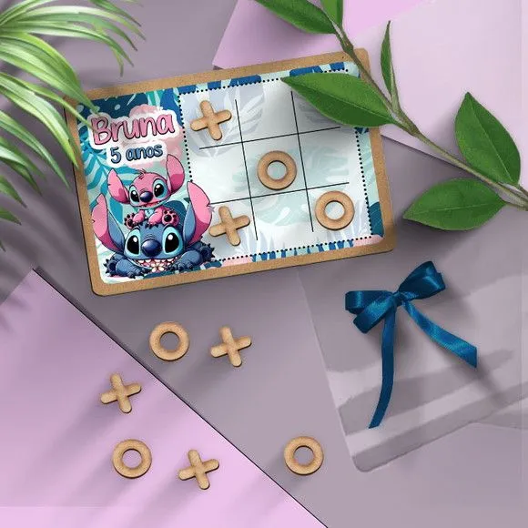 Jogo da Velha - Lilo & Stitch Personalizado - artesanato feito à mão por Mi Papelaria Criativa