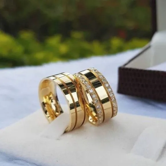 Alianças de Casamento Ouro 18k 6mm 6grs + Anel Solitário - artesanato feito à mão por TM JOIAS