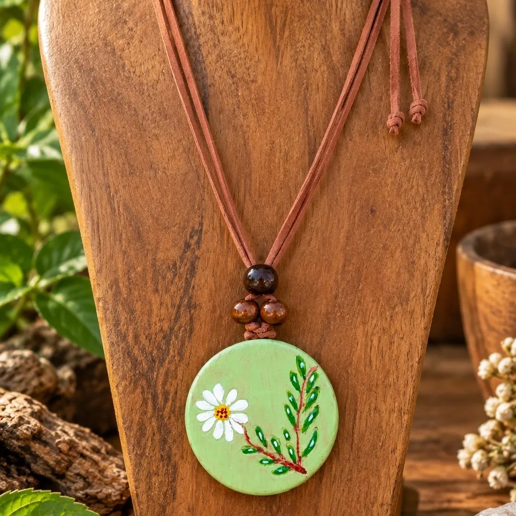 Colar Flor do Campo em Cerâmica Artesanal - foto 3