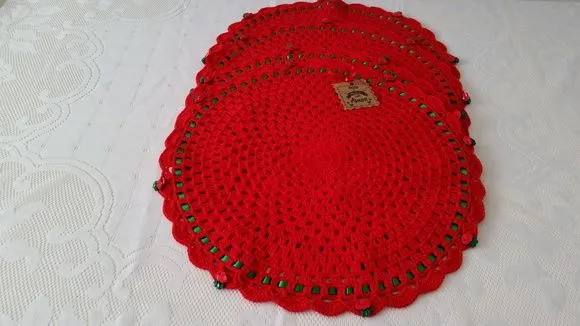 Sousplat em Crochê Natal - artesanato de Mari Crochê feito com carinho!
