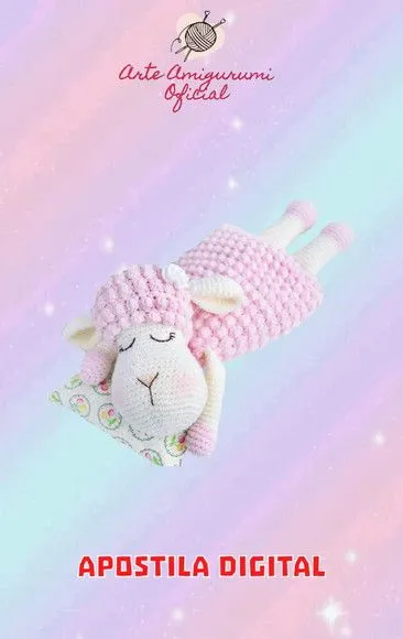 Receita Almofada Ovelhinha - Amigurumi - artesanato feito à mão por Arte Amigurumi Oficial