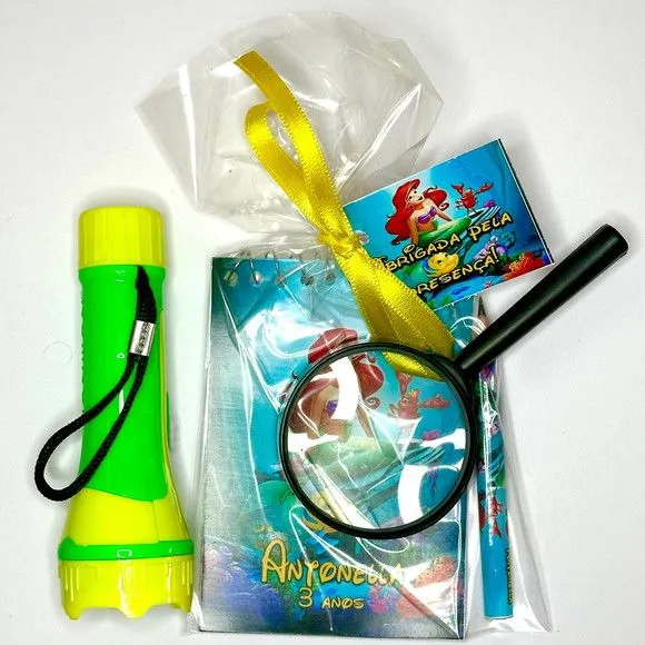 Kit Bloquinho + Lupa e Lanterna Ariel Personalizado - foto 2