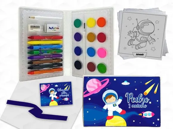 Estojo de Pintura Astronauta Personalizado - artesanato feito à mão por creativitybynina