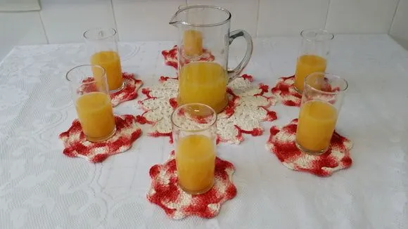 Porta Jarra e Copos Mescla Vermelha 7pçs - foto 2