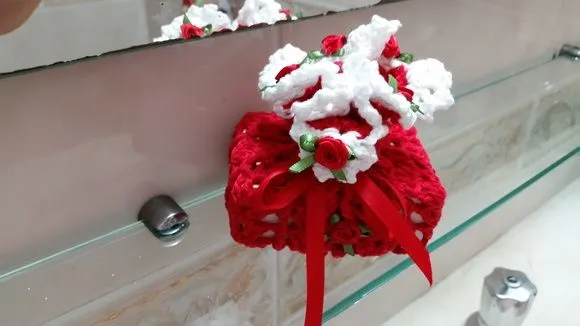 Sachê Porta Sabonete Tomate com Branco