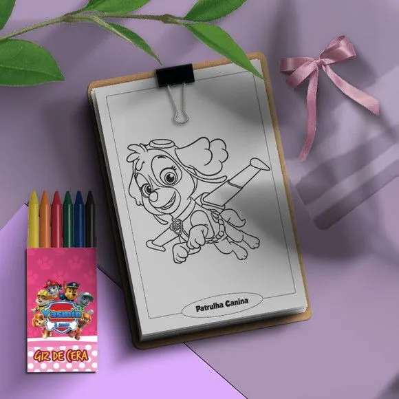 Prancheta Colorir A5 - Patrulha Canina Personalizada - feito à mão por Mi Papelaria Criativa