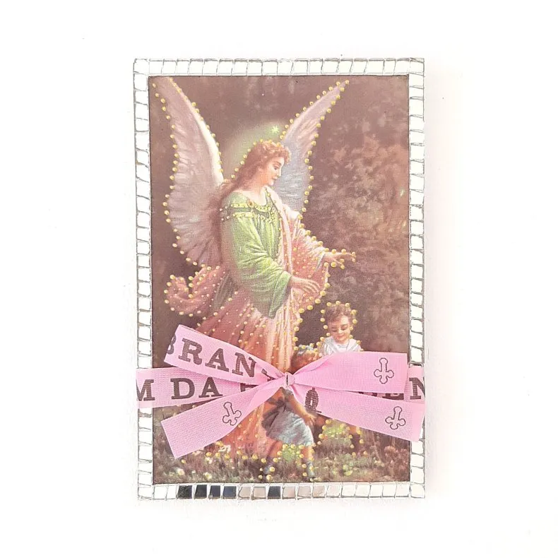 Santinho Anjo da Guarda - artesanato de Estudio Bananeira