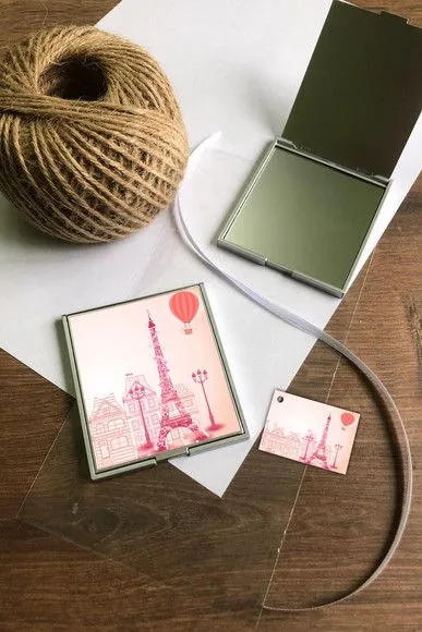 Espelho Paris Personalizado - artesanato feito à mão por Mi Papelaria Criativa