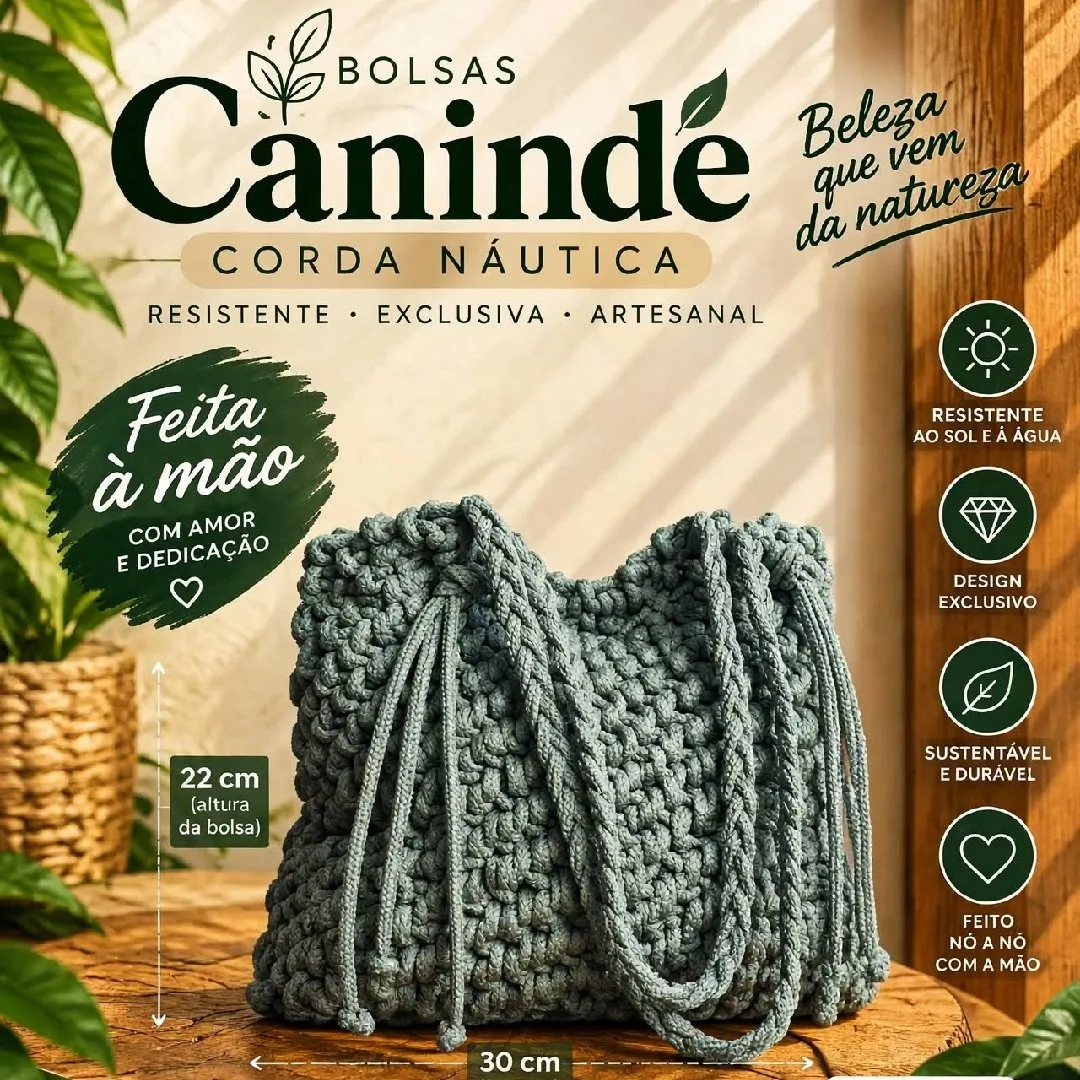 bolsas corda náutica - artesanato feito à mão por hofcina artesã