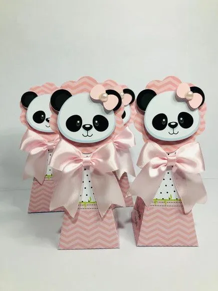 Caixa Cone Panda - artesanato de Fina Essência Papelaria Personalizada