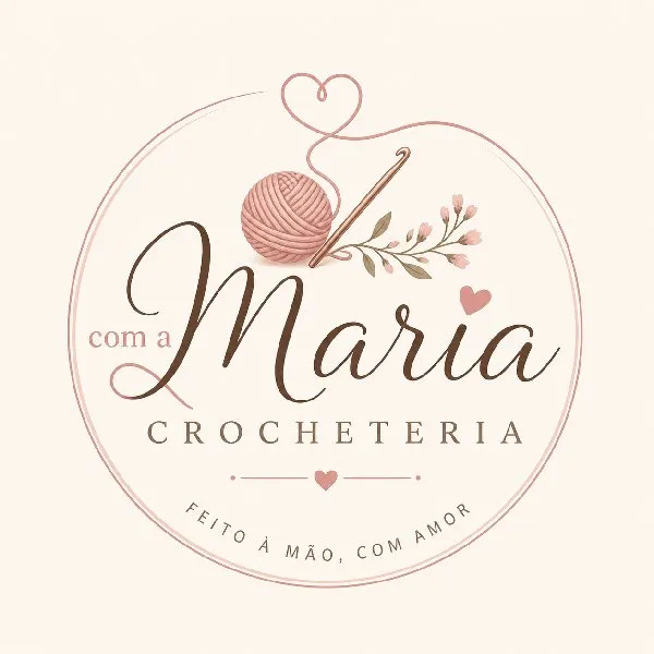 Logo da loja crocheteria com a Maria